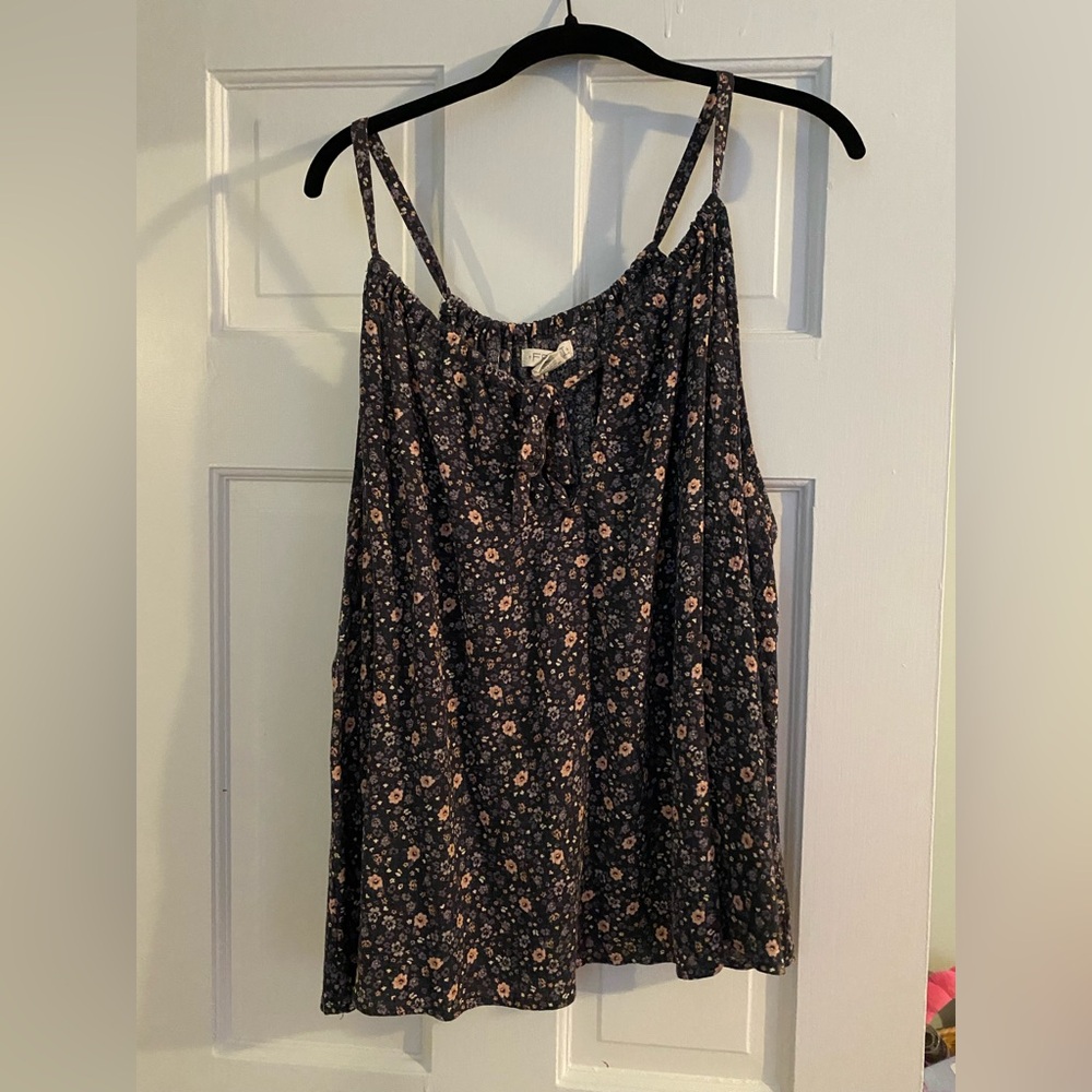 Grey Floral Festi Keyhole Tank